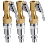 3 boquillas de inflado rápido inflables estilo americano con clip, conexión de cabezal macho, rotación rápida de neumáticos, tipo compresión reforzada. one size