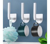 Estante de cocina sin perforaciones en forma de L, soporte para baño, toallero, estante multifunción para colgar en la pared, perchero para sombreros, perchero para ropa