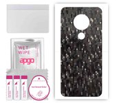 apgo Protective Skin Sticker for the back compatible with Nokia 7.2, Wrap Film, Foil, Vinyl - Pattern Carbon Black Pixel