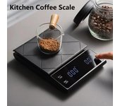 Báscula de cocina digital de 3 kg/0,1 g con temporizador, balanza electrónica de alta precisión para café, báscula portátil para alimentos y espresso.