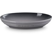 Plato japonés Le Creuset ovalado de calor profundo, apto para microondas, lavavajillas, horno, resistente al calor, para gratinar, curry y pasta. Plato, 23 cm, sílex, resistente.