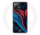 Coque pour Xiaomi Mi 11 Lite Texture abstraite bleu noir rouge