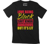 Camiseta gráfica ULTRABASIC para hombre Love Being Black BLM Black Lives Matter Shirt XS negro