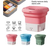 Lavadora compacta portátil con enchufe plegable, minilavadora de ropa de bebé, calcetín de bajo ruido, ahorro de energía, tamaño estadounidense US Plug color rosa