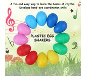 12 piezas de coctelera de huevos, instrumentos musicales, huevo de percusión para niños, juguetes, coctelera de huevos de Pascua de plástico varios colores