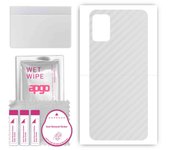 apgo Protective Skin Sticker for the back compatible with Motorola Moto G10, Wrap Film, Foil, Vinyl - Pattern Transparent Carbon