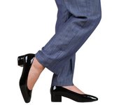 ¿Dónde está eso de zapatos de corte de tacón bajo y ancho con punta cuadrada para mujer/señoras? 4 UK Wide negro