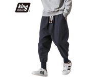 Pantalones Harem de lino y algodón para hombre, ropa de calle con cintura elástica lisa, pantalones para correr, nuevos pantalones holgados con tiro caído, pantalones informales para hombre 2022 S