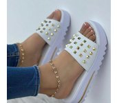 2024 Pendiente de verano con zapatillas de clavos de sauce Sandalias de playa de gran tamaño para mujer 38 púrpura