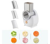 Rallador de queso eléctrico y cortador de verduras eficiente para la cocina del hogar blanco