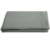 Drap plat Palace pur coton teint lavé, 63 fils/cm² Vent du sud - Palace Acier - 240 x 290 cm pour lit 2 places