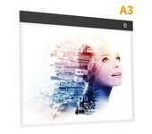 Mesa de fotocopias LED A3, tablero de dibujo para niños, mesa de fotocopias transparente, luz nocturna de brillo ajustable, cuaderno