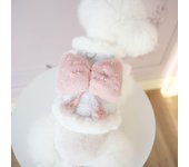 Conjunto de osito de peluche con lazo colorido para perro, abrigo de algodón, abrigo cálido para otoño e invierno, ropa para gatos, ropa para perros pequeños, chaqueta para cachorros XS