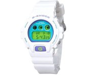 Casio Reloj para hombre G-Shock digital de cuarzo con resina biológica blanca DW-6900RCS-7 200M azul