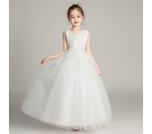 Vestido de princesa con tutú de alta gama para niñas de las flores, ideal para bodas y espectáculos. 140 cm