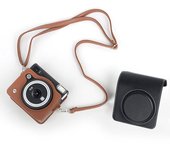 Bolsa de almacenamiento con correa ajustable, funda protectora de cuero sintético para Fujifilm Instax Square SQ40 Travel negro