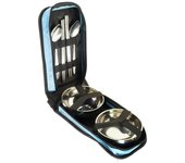 Vajilla de picnic en bolsa Supretto, para 2 personas, Azul (Arte. 6001)