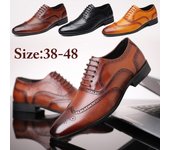 Zapatos de vestir superiores de cuero estampados con punta puntiaguda para hombre Botas bajas para fiesta y boda 38 negro