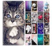 Funda de cuero para Samsung Galaxy S22 Plus S21 Ultra S20 Fe 5g S9 S10 Funda con tapa tipo billetera con diseño de gato y panda para mujer Samsung S22 Ultra