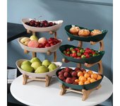 Platos de mesa, vajilla de cocina, frutero con pisos, bandejas divididas para pastel de dulces, vajilla de madera single layer blanco