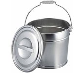 Cubo Tsubamesanjo Shimomura 20442 con tapa, 2,8 galones (8L), Hecho en Japón, acero inoxidable, lavado de autos, limpieza, cubo de basura, irrompible, duradero,