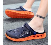 Chanclas para hombre 2024, sandalias de playa, zapatos planos de verano para hombre, zapatillas de diseñador de moda antideslizantes, zapatos de goma con grandes agujeros y fugas 39