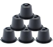 Cápsulas Recargables Nespresso - HTOWSN - 6x Noires - Utilisables 30 à 50 fois - Cylindriques - Plastique