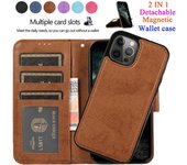 Funda de cuero magnética desmontable retro 2 en 1 para iPhone 16, 15, 14, 13, 12 y 11 Pro Max, Samsung S23, S22, S21, S20 Ultra Plus FE, A13, A53, A52, A12 y A33 Samsung A32 5G púrpura