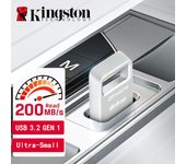 Kingston 128G Mini Metal Pen Drive USB3.2 Memory Stick 64GB/128GB/256GB DTMC3G2 Unidad Flash USB 200Mb/s Coche Disco U Plateado Pendrive Ultrapequeño Premium DTMC3G2/64GB