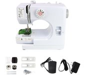 Mini máquina de coser,Máquina de coser eléctrica portátil para principiantes,12 puntadas de doble velocidad con pedal y kit de costura