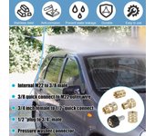 Kit de adaptador de hidrolavadora de 9/2 piezas, adaptador de conector rápido M22 a 3/8 pulgadas, 3/4  a 1/2 , conexión de latón de alta presión de 5000 PSI