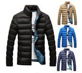 Chaqueta de invierno para hombre, cálida, con cremallera, gruesa, de forro polar, acolchada, de algodón, chaqueta informal, ropa de abrigo L