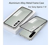 Funda de teléfono a prueba de golpes para Sony Xperia 1 IV Marco de metal de aleación de aluminio + Cubierta trasera de acrílico Parachoques para Sony Xperia 1 V 1VI For Sony Xperia 1 IV negro