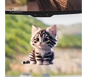 Adorno colgante de acrílico 2D con forma de gato para coche, para el hogar, la oficina, la mochila, el espejo retrovisor del coche, adorno colgante de animal de gatito de dibujos animados E