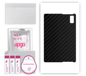 apgo Protective Skin Sticker for the back compatible with HTC A100, Wrap Film, Foil, Vinyl - Pattern Carbon Black