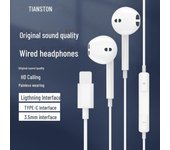 Auriculares redondos de 3,5 mm compatibles con teléfonos móviles con cable E15-3.5mm earphones