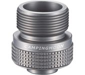 Adaptador de aluminio para estufa de gas propano de camping. Entrada: EN417. Válvula Lindal. Salida de cartucho: gas propano. plata