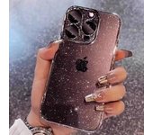Funda de lujo con purpurina brillante para iPhone 16, 15, 14, 13, 12, 11 Pro Max, resistente a los golpes, de PC con protector de lente iPhone 14 Pro azul
