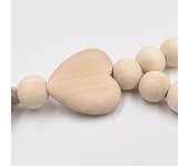 1 pieza de cuentas de madera de color tronco, estilo rústico de granja, para colgar en la pared, cuerda de cáñamo con borlas