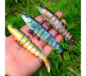 Señuelo de pesca multiarticulado con anzuelos, realista, de 8 secciones, biónico, duro, artificial, para agua dulce y salada, 13,5 cm/19 g A