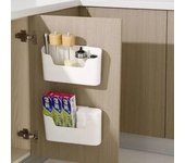 Estante de almacenamiento adhesivo montado en la pared para cocina, caja de almacenamiento multifuncional para puerta de armario, estante para cajón del fregadero, organizador de baño
