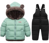 Conjuntos de ropa de invierno para niños, chaquetas con capucha cálidas para bebés, pantalones, conjuntos de ropa, abrigos para la nieve para bebés y niños 80cm
