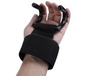 Guante de gancho para barra de mano para levantamiento de pesas, correas de muñeca y agarre de fuerza para gimnasio Unsex