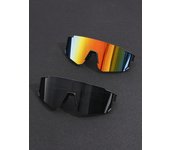Gafas clásicas reflectantes con espejo envolvente estilo punk para hombre y mujer, 2 unidades, para montar al aire libre, acampar y esquiar.