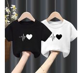 Camiseta de manga corta para niñas, nueva camiseta de verano para niños, color blanco puro, ropa de moda para niños grandes de verano, ropa para niñas 9-10T(150cm)