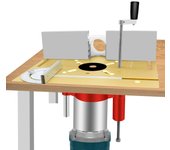 Juego de 2 placas de inserción para mesa de enrutador, tablero abatible de fresado de madera de aleación de aluminio con Base de elevación de 47mm Set of 2 negro