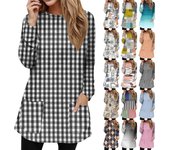 Sudadera de mujer, jersey deportivo, ropa deportiva, estampado de bolsillo, informal, cuello redondo, manga larga M color rosa