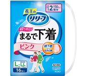 KAO Relief Pants Type - As if Underwear - 2 portions - Pink L 16pcs Thin type Adult Diapers: Pants Type Thin type 1 set