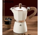 Mocha Pot 150/300ML Vintage Classic Coffeeware Espresso Aluminio Cafetera Accesorios Cafetera Hervidor Latte Estufas 150ml blanco