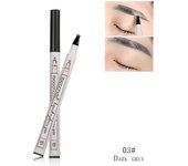 Microblading Sourcil Stylo Tatouage Crayon Sourcils Longue Durée Waterproof Fork Tip Fine Sketch Tattoo Eyebrow Pen (#3 gris foncé)